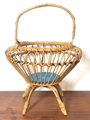 Vintage Wicker Object Holder, Italy, 1960s-FQG-1816227