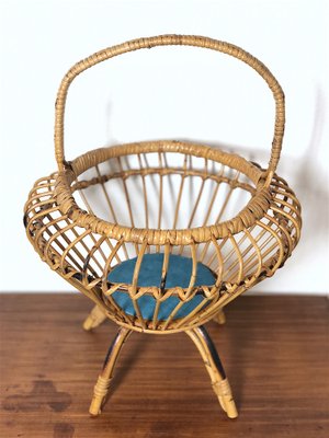 Vintage Wicker Object Holder, Italy, 1960s-FQG-1816227