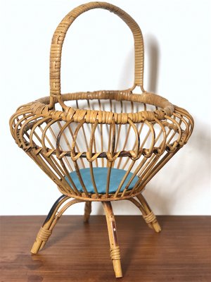 Vintage Wicker Object Holder, Italy, 1960s-FQG-1816227