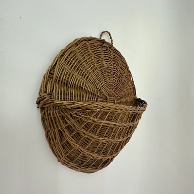 Vintage Wicker Wall Basket, 1970s-BGP-1721188