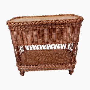 Vintage Wicker Woven Cabinet with Drawer, 1990s-VHW-2040586