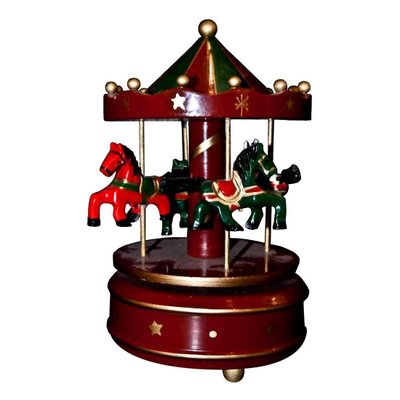 Vintage Wind Up Musical Carousel Toy, 1950s-ZCI-752673