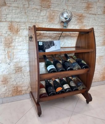 Vintage Wine Cabinet with Wheels-WMZ-1789661