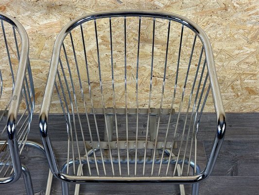 Vintage Wire Chair in Metal and Chrome-Plated Design, 1960s, Set of 2-EJL-1723268