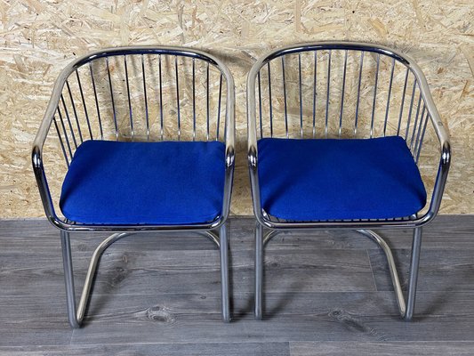 Vintage Wire Chair in Metal and Chrome-Plated Design, 1960s, Set of 2-EJL-1723268