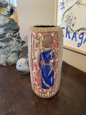 Vintage Women Graphic Ceramic Vase-TEP-1288654