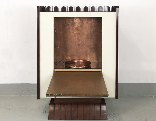 Vintage Wood and Copper Bar Cabinet by Luigi Scremin-RCE-1191408