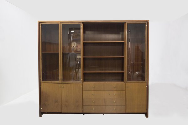 Vintage Wood and Glass Bookcase by Pierre Balmain-RCE-1320451