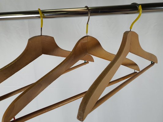 Vintage Wood and Iron Hangers, 1950, Set of 3-ZUW-2028314