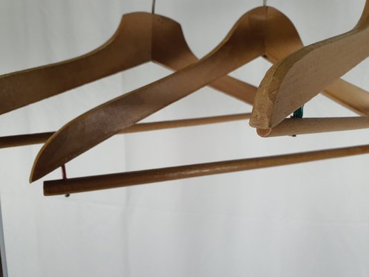 Vintage Wood and Iron Hangers, 1950, Set of 3-ZUW-2028314