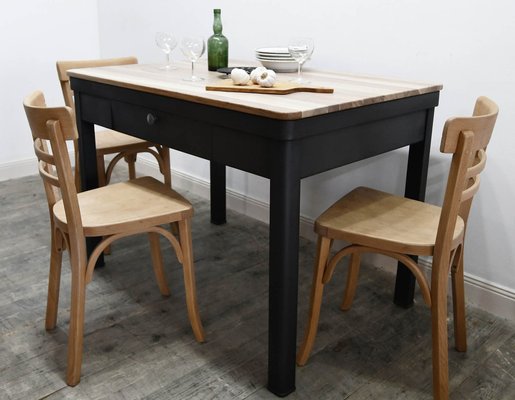 Vintage Wood and Metal Kitchen Table, 1950s-GU-1740279