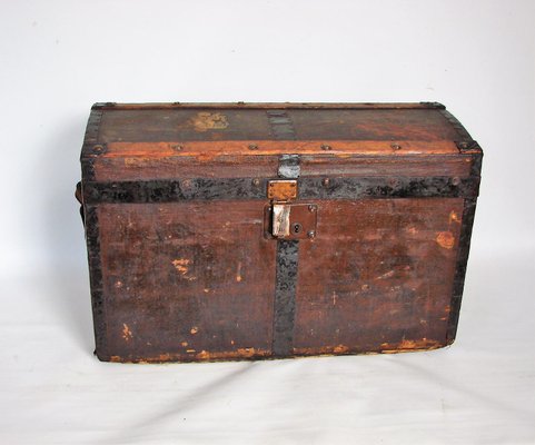 Vintage Wood and Metal Trunk-XHP-1250662