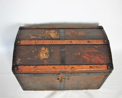 Vintage Wood and Metal Trunk-XHP-1250662