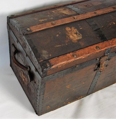 Vintage Wood and Metal Trunk-XHP-1250662