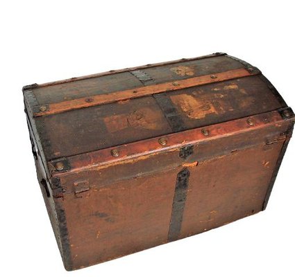 Vintage Wood and Metal Trunk-XHP-1250662