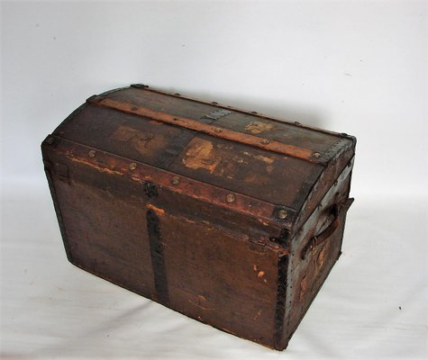 Vintage Wood and Metal Trunk-XHP-1250662