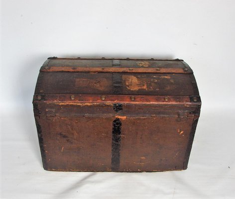 Vintage Wood and Metal Trunk-XHP-1250662