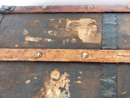 Vintage Wood and Metal Trunk-XHP-1250662