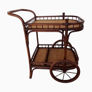 Vintage Wood and Rattan Drinks Trolley from Hanbel-TCS-1783327