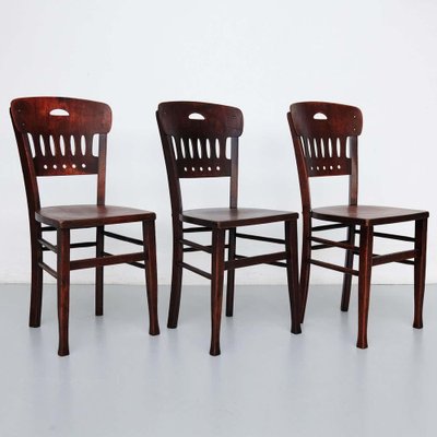 Vintage Wood Bistro Chairs from Luterma, Set of 12-WM-1260389