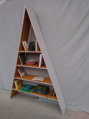 Vintage Wood Bookshelf, 1980s-KIM-888112