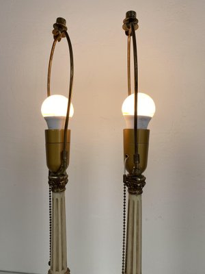 Vintage Wood & Brass Honi Chilo Table Lamps, 1970s, Set of 2-WZZ-1238970