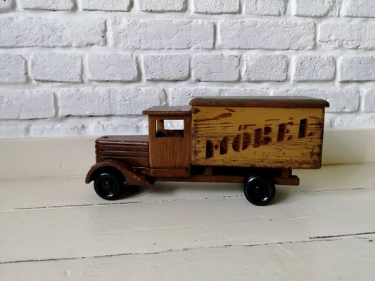 Vintage Wood Car Toy, 1940s-ALG-695052