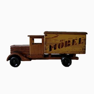 Vintage Wood Car Toy, 1940s-ALG-695052