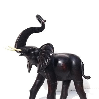 Vintage Wood Elephant Sculpture, 1940s-GEL-1057301