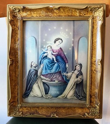 Vintage Wood Frame With Religious Painting, 1940-GGK-803213