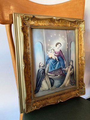 Vintage Wood Frame With Religious Painting, 1940-GGK-803213