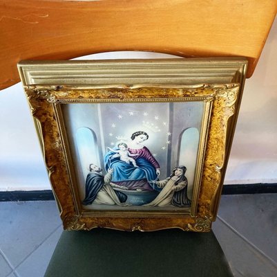 Vintage Wood Frame With Religious Painting, 1940-GGK-803213