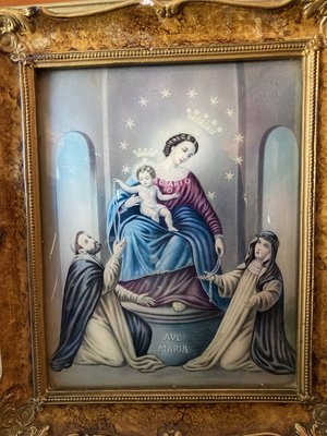 Vintage Wood Frame With Religious Painting, 1940-GGK-803213