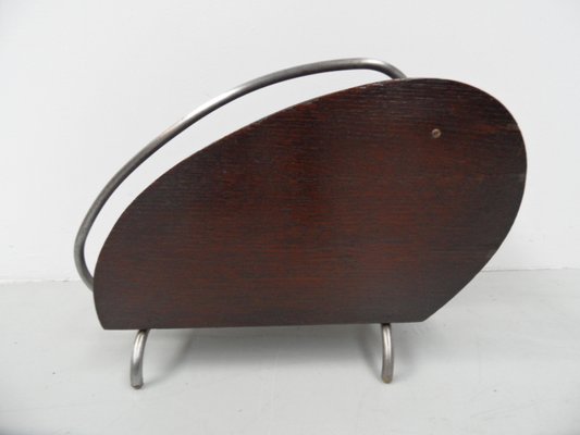 Vintage Wood Magazine Holder, 1960s-PNJ-1078452