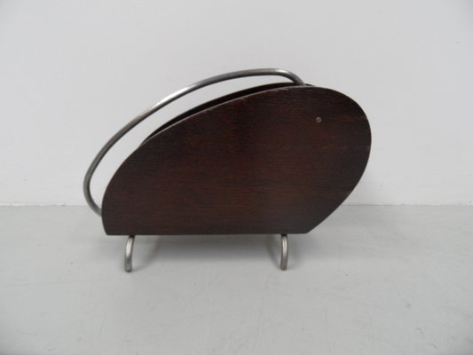 Vintage Wood Magazine Holder, 1960s-PNJ-1078452