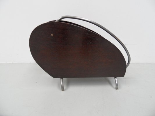 Vintage Wood Magazine Holder, 1960s-PNJ-1078452