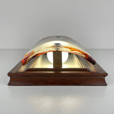 Vintage Wood Murano Wall Lamp, Italy, 1970s-WQC-1737253