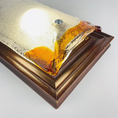 Vintage Wood Murano Wall Lamp, Italy, 1970s-WQC-1737253