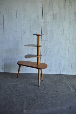 Vintage Wood Plant Stand, 1950s-OXJ-699266