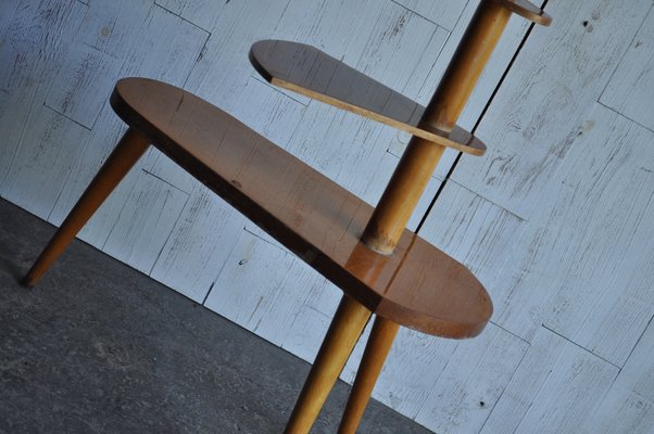 Vintage Wood Plant Stand, 1950s-OXJ-699266