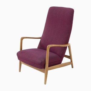 Vintage Wood Reclining Armchair attributed Giò Ponti, 1950s-RCE-1398335