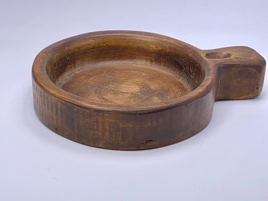 Vintage Wood Round Serving Tray Platter, France, 1960s-UR-1300315