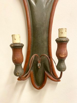 Vintage Wood Sconces, 1920s, Set of 2-NPC-842454