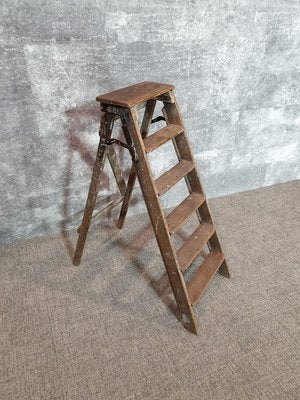 Vintage Wood Step Painters Ladder, 1970s-NQV-836026