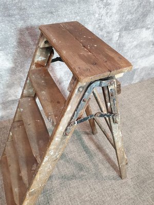 Vintage Wood Step Painters Ladder, 1970s-NQV-836026