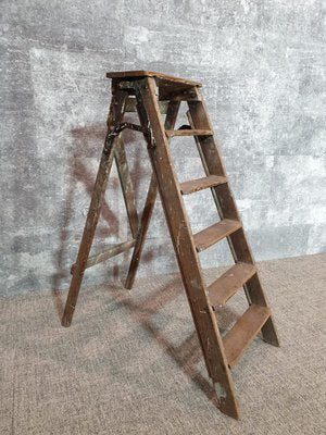 Vintage Wood Step Painters Ladder, 1970s-NQV-836026