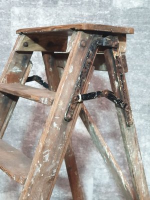 Vintage Wood Step Painters Ladder, 1970s-NQV-836026