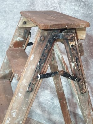 Vintage Wood Step Painters Ladder, 1970s-NQV-836026