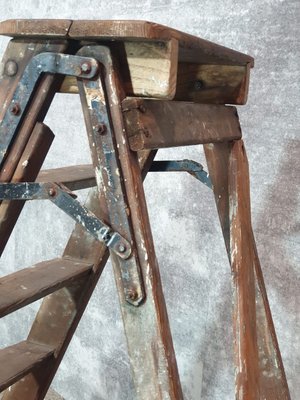 Vintage Wood Step Painters Ladder, 1970s-NQV-836026