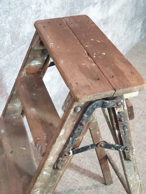 Vintage Wood Step Painters Ladder, 1970s-NQV-836026